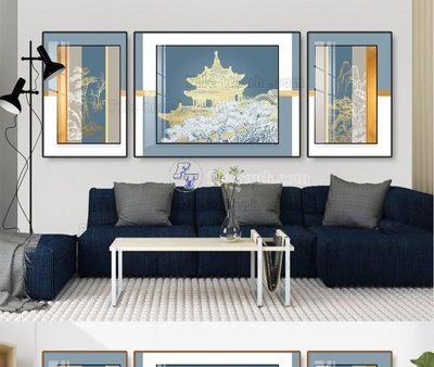 File gốc File tranh hiện đại pha lê gương KF104802 (in lụa) hoa văn cổ điển