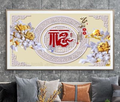 Hình ảnh file gốc in trần nhà File tranh hiện đại pha lê gương KF104839