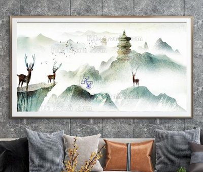 File PSD in ấn File tranh hiện đại pha lê gương KF104877 (chất lượng cao)