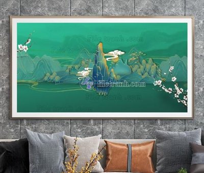 Tải file File tranh hiện đại pha lê gương KF104906 (gốc) chủ đề phong thủy