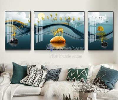 File tranh trang trí File tranh hiện đại pha lê gương KF104919 (file gốc)