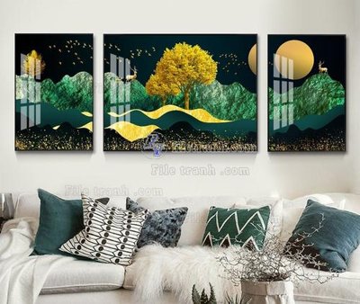 File gốc File tranh hiện đại pha lê gương KF104930 (in lụa) trang trí tường