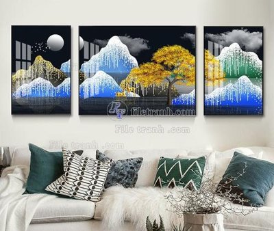 File gốc File tranh hiện đại pha lê gương KF104933 (in mica) cắt laser