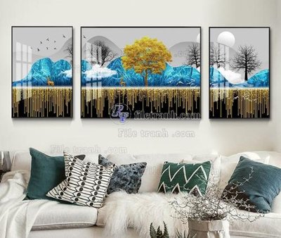 File gốc File tranh hiện đại pha lê gương KF104938 (cho in UV) siêu nét