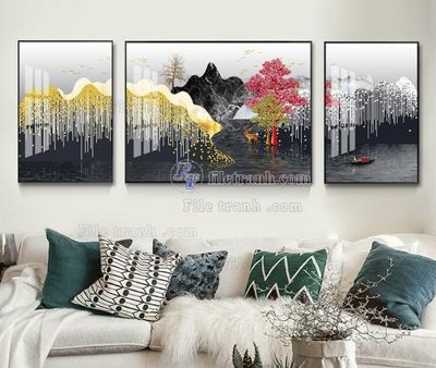 File ảnh File tranh hiện đại pha lê gương KF104939 (gốc) trang trí khách sạn