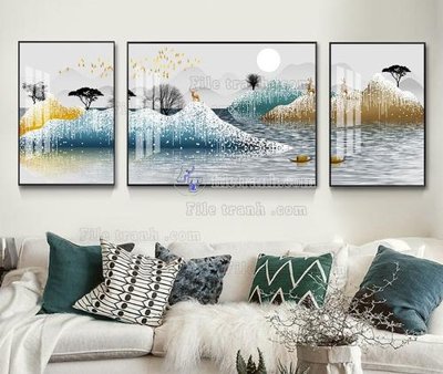 File in trần File tranh hiện đại pha lê gương KF104944 (bản gốc) trời sao