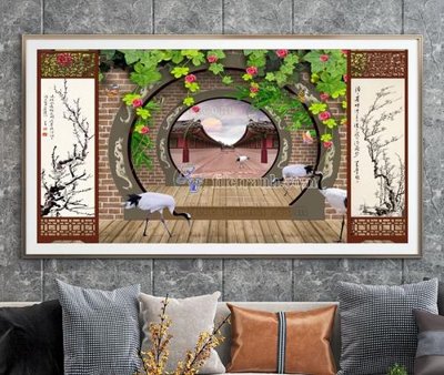 File in trần File tranh hiện đại pha lê gương KF105013 (file gốc) phong thủy