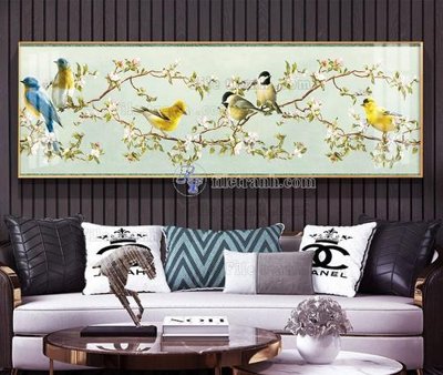 File gốc File tranh hiện đại pha lê gương KF105140 (in lụa) tranh phong thủy