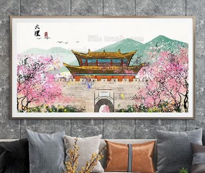 File ảnh File tranh hiện đại pha lê gương KF105224 (gốc) cho trang trí nhà hàng