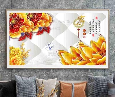 File ảnh File tranh hiện đại pha lê gương KF105257 (gốc) in poster