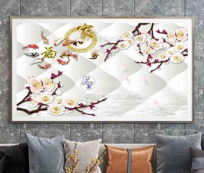 File gốc File tranh hiện đại pha lê gương KF105263 (in lụa) tranh phong thủy