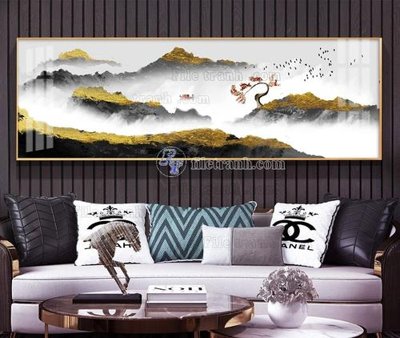 Download file gốc File tranh hiện đại pha lê gương KF105407 (in lụa) hoa lá