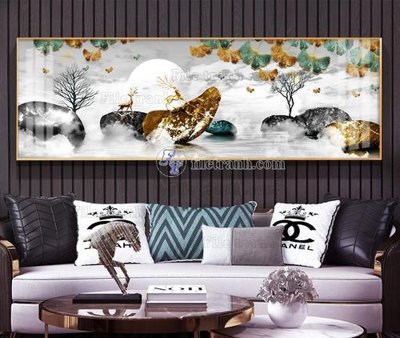 File tranh File tranh hiện đại pha lê gương KF105417 (ảnh gốc) in trần 3D