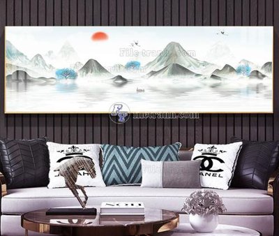 File in trần File tranh hiện đại pha lê gương KF105450 (file gốc) xuyên sáng