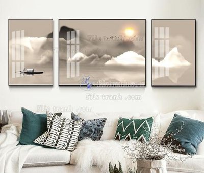 File gốc File tranh hiện đại pha lê gương KF105477 (trang trí) phòng ngủ