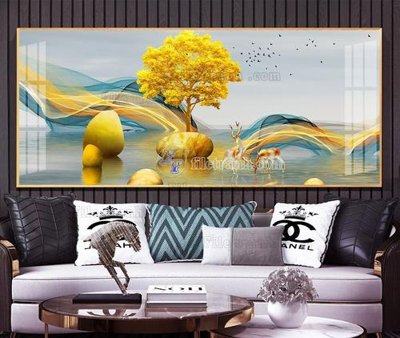 File PSD File tranh hiện đại pha lê gương KF105485 (bản gốc) cho nhà in