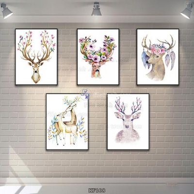 File gốc Tranh bộ nhiều tấm KF108 (in 3D) cho trang trí