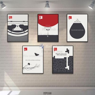 File gốc Tranh bộ nhiều tấm KF123 (in tráng gương) nghệ thuật