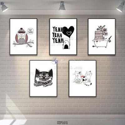 Ảnh gốc Tranh bộ nhiều tấm KF191 (nét căng) in mica