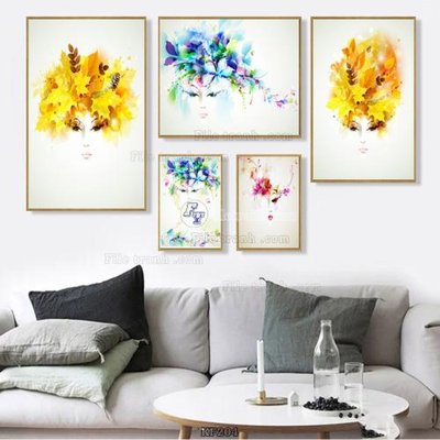 File tranh Tranh bộ nhiều tấm KF204 (file gốc) chủ đề phong thủy