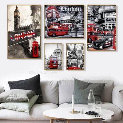 File gốc Tranh bộ nhiều tấm KF227 (phong cách) cổ điển