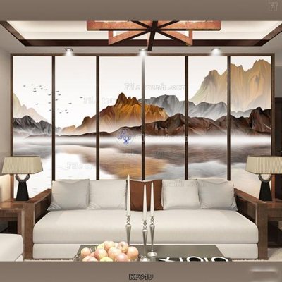 Hình ảnh file gốc in lụa Tranh bộ nhiều tấm KF349