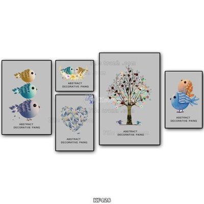 File gốc Tranh bộ nhiều tấm KF428 (phong cách) châu Âu