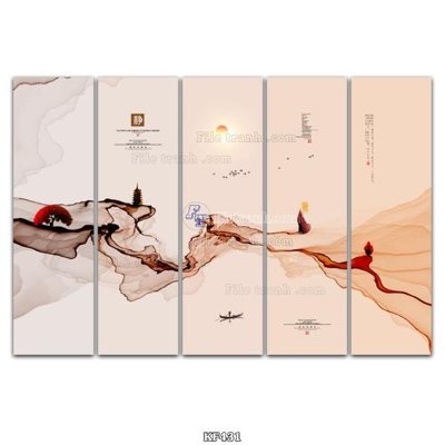 Tải file Tranh bộ nhiều tấm KF431 (gốc) in tranh tráng gương