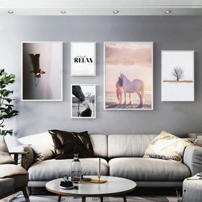 Tải file Tranh bộ nhiều tấm KF447 (gốc) in tranh tráng gương