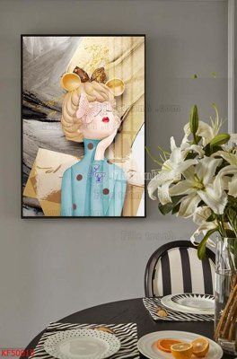 Tải file gốc Tranh decor phủ gương hiện đại KF50015 (in khổ lớn) không mờ