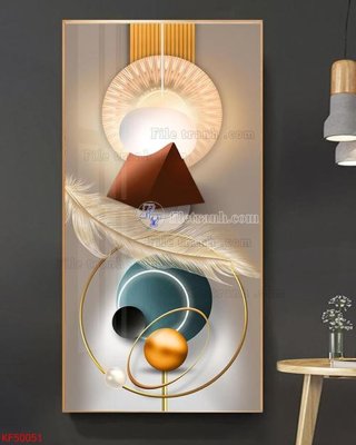 File gốc Tranh decor phủ gương hiện đại KF50051 (trang trí) cho phòng khách