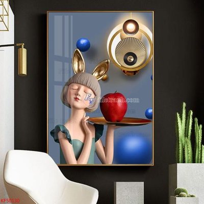File in ấn Tranh decor phủ gương hiện đại KF50130 (bản gốc) chất lượng cao