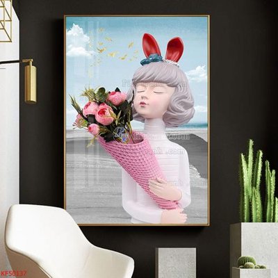 File tranh in trần Tranh decor phủ gương hiện đại KF50137 (ảnh gốc siêu nét)