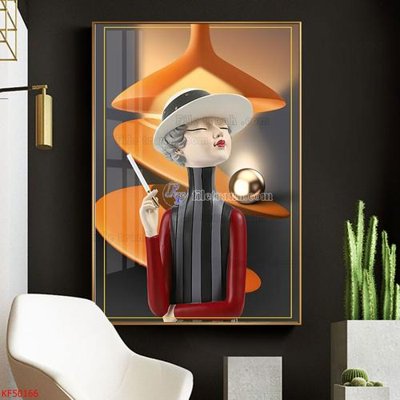 Cung cấp file tranh gốc Tranh decor phủ gương hiện đại KF50166 độc quyền