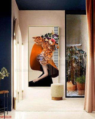 File tranh Tranh decor phủ gương hiện đại KF50228 (bản gốc) treo phòng ăn