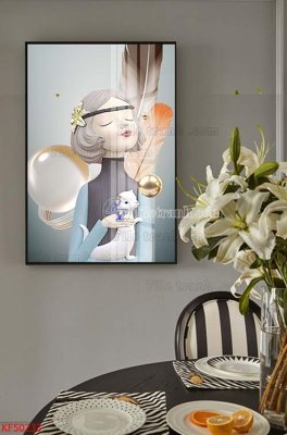 File gốc Tranh decor phủ gương hiện đại KF50233 (phiên bản chuẩn) để in ấn