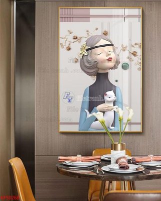 File tranh Tranh decor phủ gương hiện đại KF50268 (file gốc) chuẩn màu in