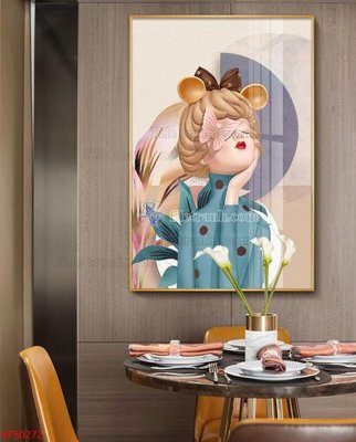 File tranh Tranh decor phủ gương hiện đại KF50272 (bản gốc) treo quán cafe