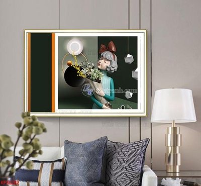 File in ấn Tranh decor phủ gương hiện đại KF50282 chuyên nghiệp