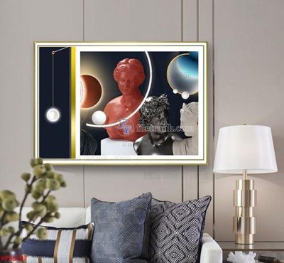 Download file gốc Tranh decor phủ gương hiện đại KF50297 (in mica) trong suốt