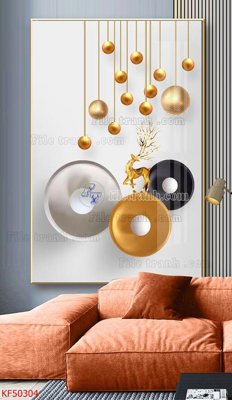 File gốc Tranh decor phủ gương hiện đại KF50304 (phong cách) châu Âu