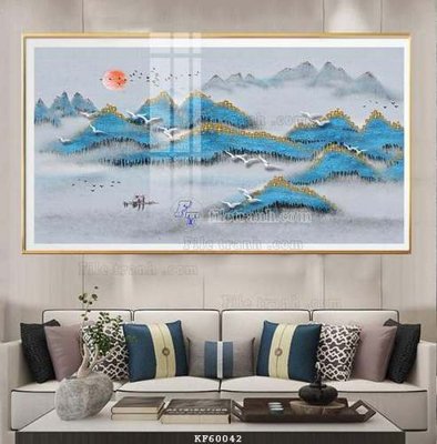 Hình ảnh file gốc in trần nhà File tranh hiện đại pha lê gương KF60042