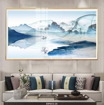 File in trần File tranh hiện đại pha lê gương KF60116 (bản gốc) mây trời