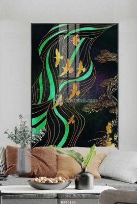 File tranh File tranh hiện đại pha lê gương KF60121 (bản gốc) treo quán cafe