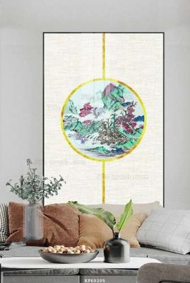 File in trần File tranh hiện đại pha lê gương KF60205 (file gốc) xuyên sáng