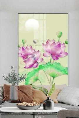 File gốc File tranh hiện đại pha lê gương KF60217 (in lụa) hoa văn cổ điển