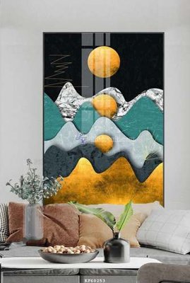 Hình ảnh file gốc in lụa File tranh hiện đại pha lê gương KF60253