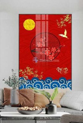 File in trần File tranh hiện đại pha lê gương KF60288 (bản gốc 3D) sống động