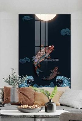 File tranh File tranh hiện đại pha lê gương KF60381 (ảnh gốc) in trần nhà