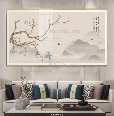 File in trần File tranh hiện đại pha lê gương KF60472 (bản gốc) bầu trời